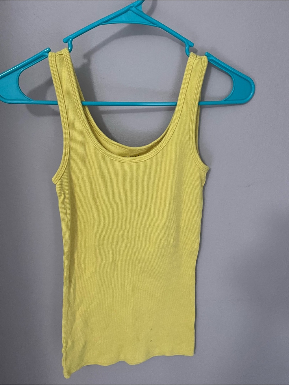 Time and Tru Sunny Yellow Ribbed Tank Top
